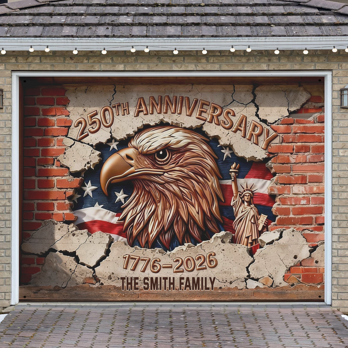 250 Years Of Blessing - Personalized Patriot Garage Door Banner