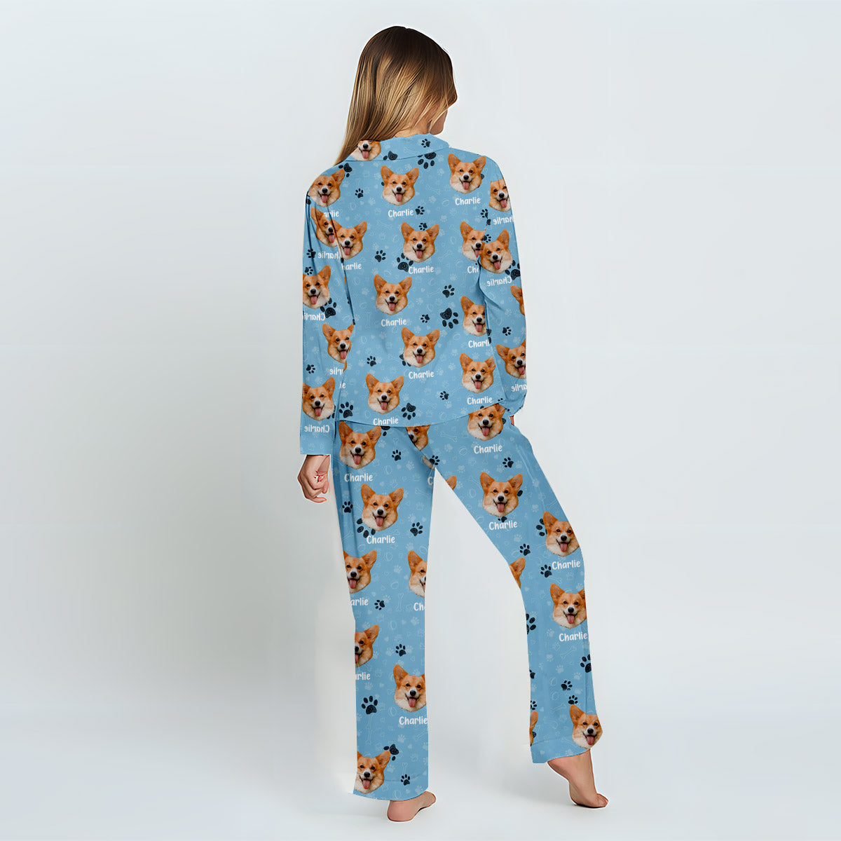 Custom Photo Pet Blanket - Gift for cat lovers, dog lover, cat lover - Personalized Button Down Pajamas