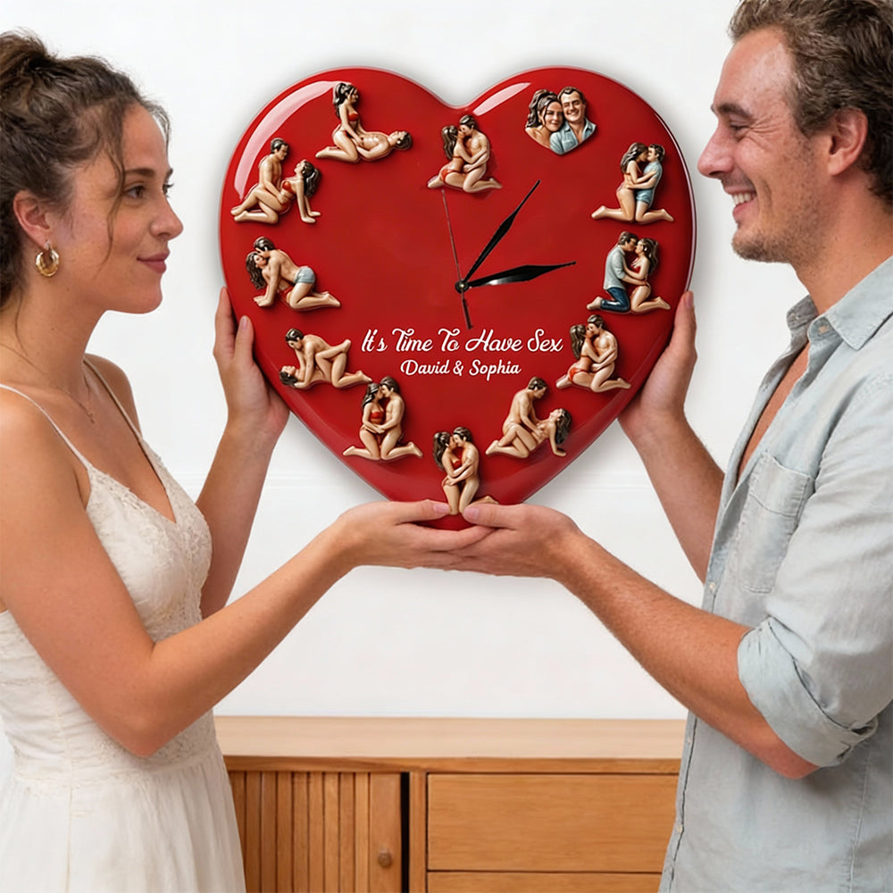 It's Time To Have Fun - Personalized Couple LED Light Wall Clock