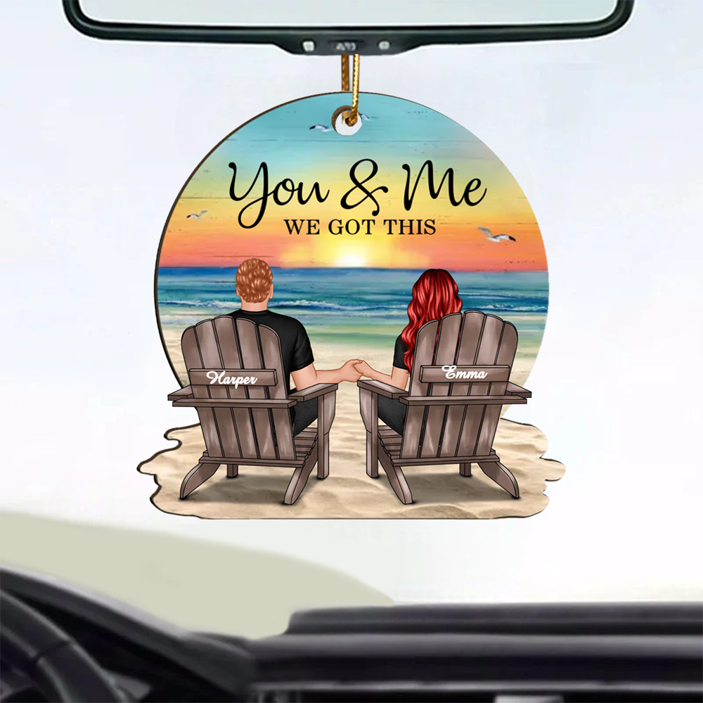 Seaside Memories - Personalized Vintage Beach Couple Wooden Or Acrylic Ornament - A Timeless Anniversary Gift for Him & Her