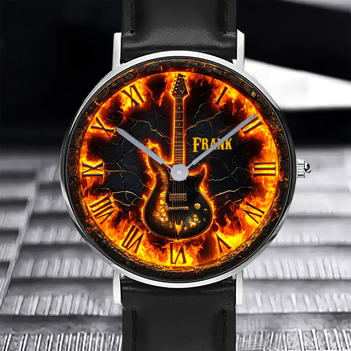 Fire Guitar - Personalized Guitar Hand Watch