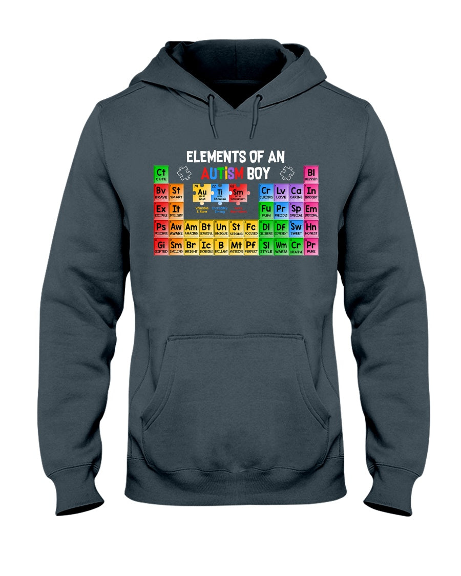 Elements Of An Autism Boy - Autism Awareness T-shirt and Hoodie 0520