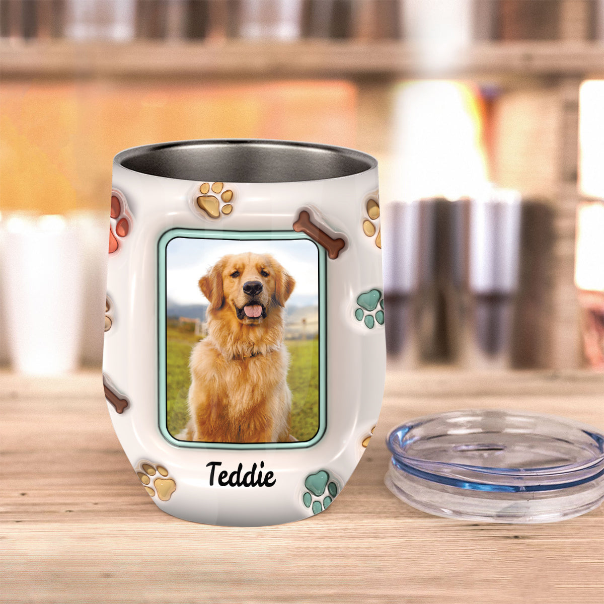 It's Not Drinking Alone If The Dog Is Home - Personalized Dog Wine Tumbler