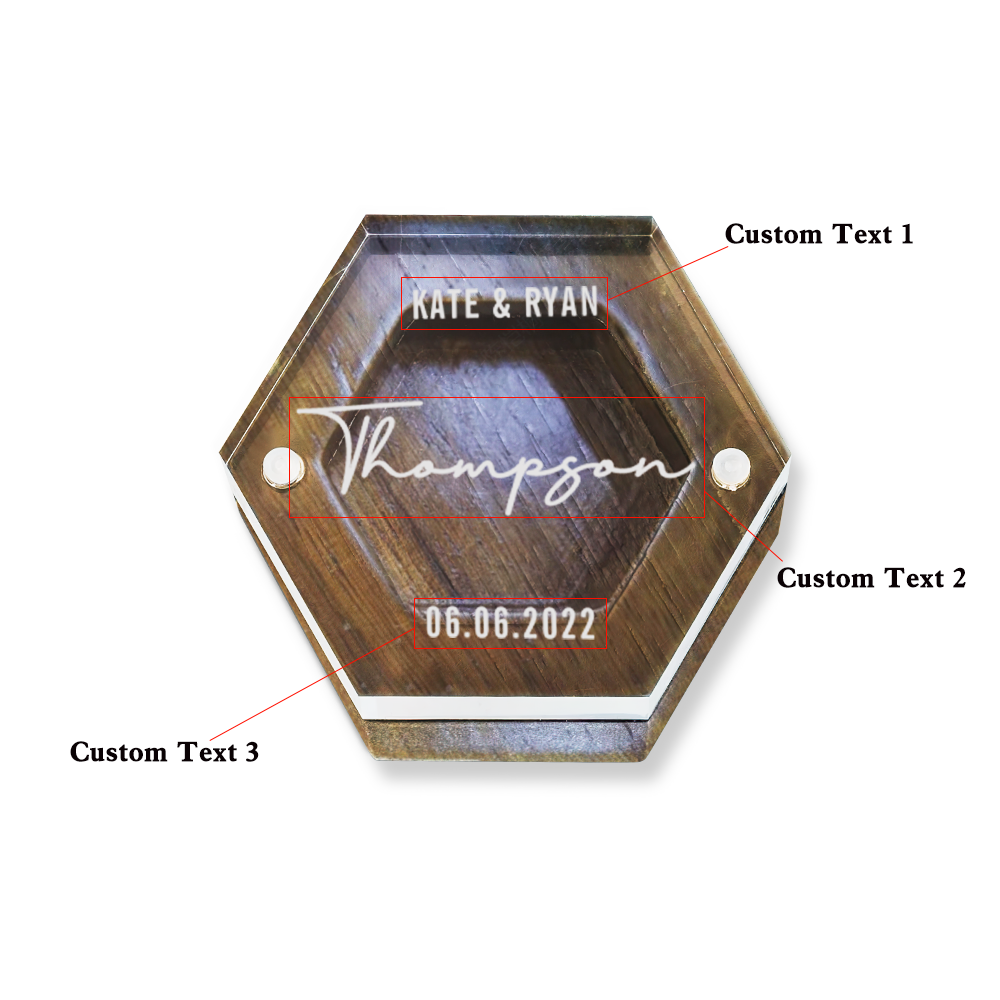 Custom Text - Personalized Layer Acrylic And Wooden Ring Box