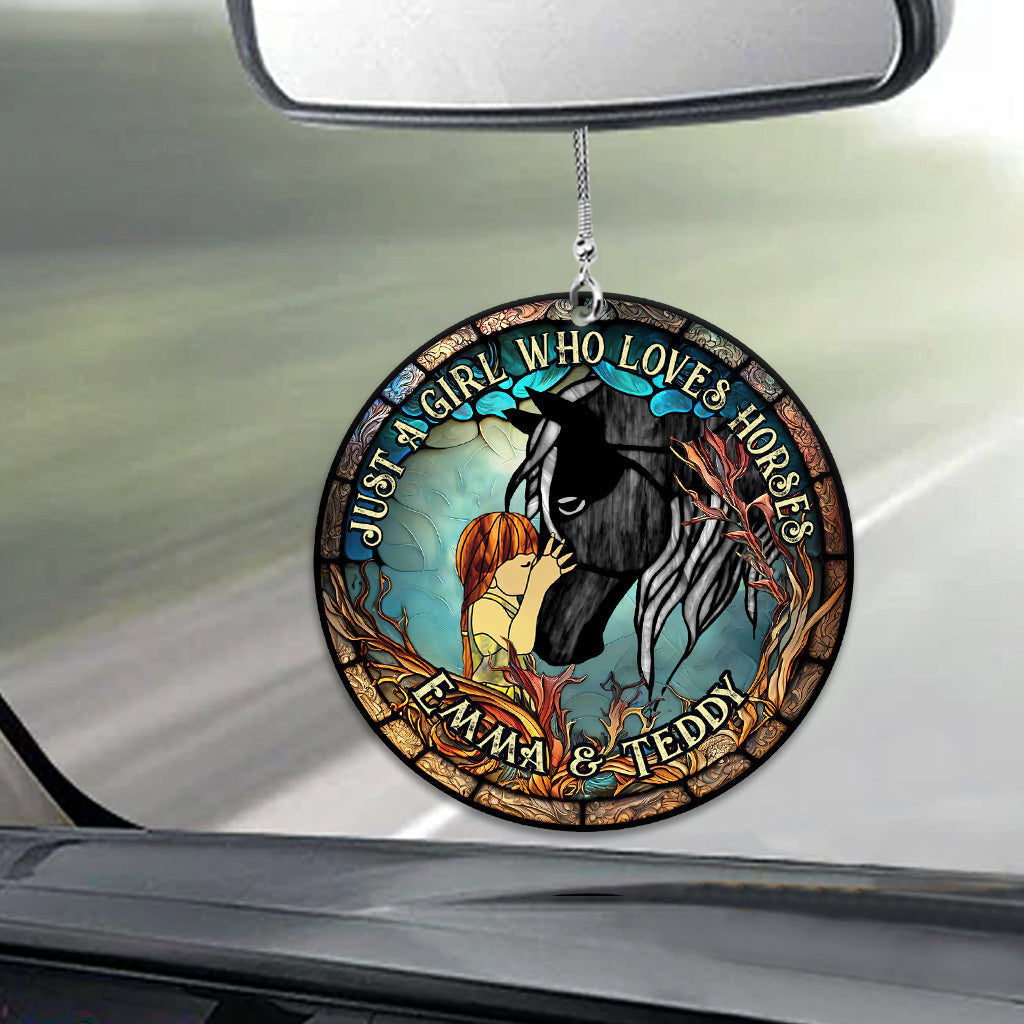 Just A Girl Who Loves Horses - Personalized Horse One-sided Car Ornament