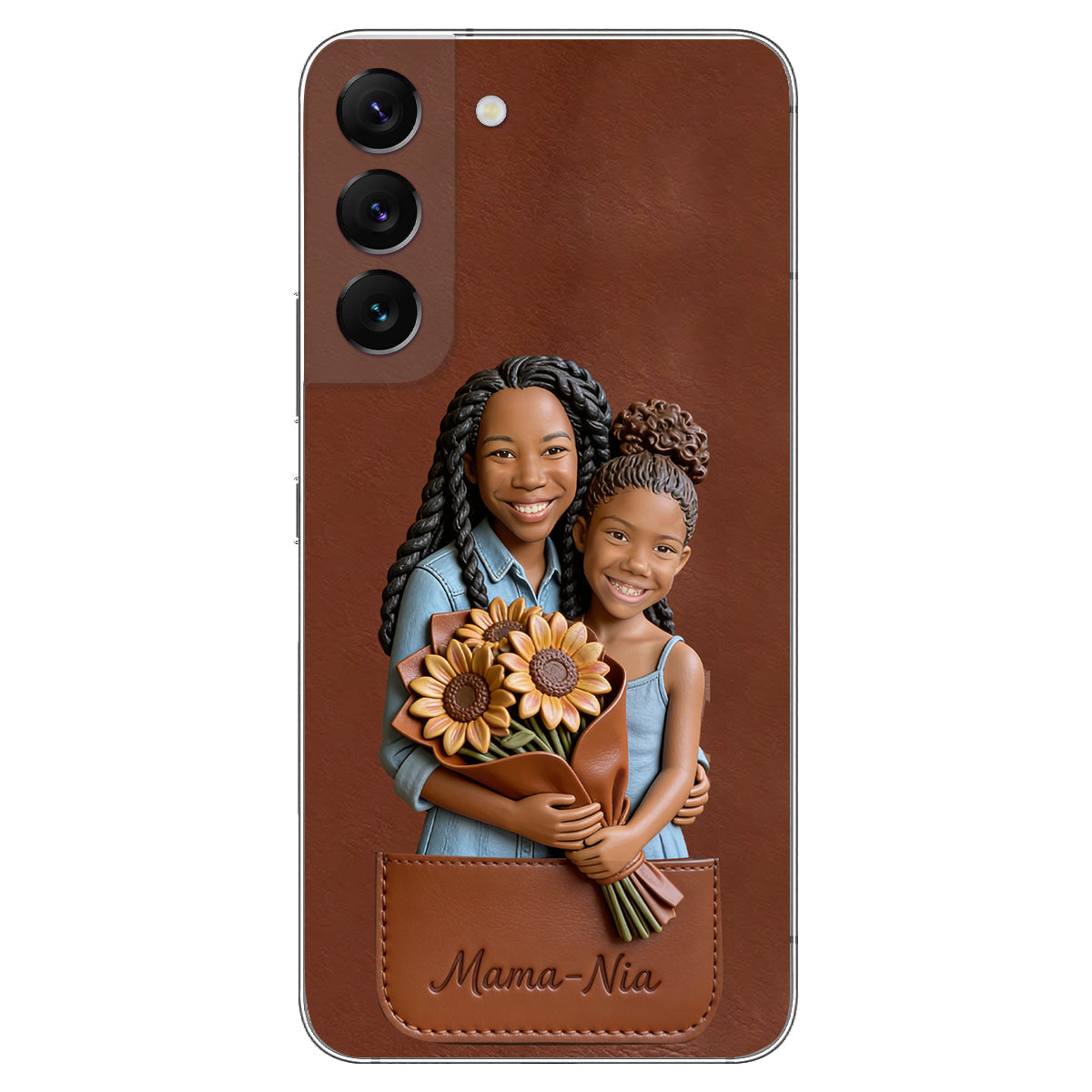 I Love You - Personalized Mother 3D Embossed Leather Phone Case