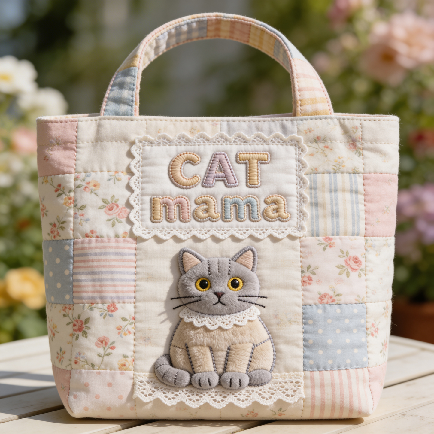 Dog Mama Gift Idea, Dog Lover Gift - Personalized Dog Quilted Tote Bag