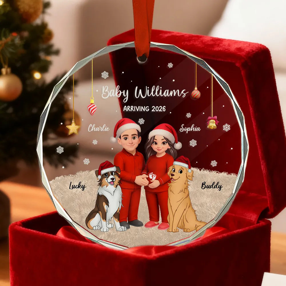 Crystal Ornament for Expecting Parents – A Heartwarming Family Keepsake & Perfect Christmas Gift