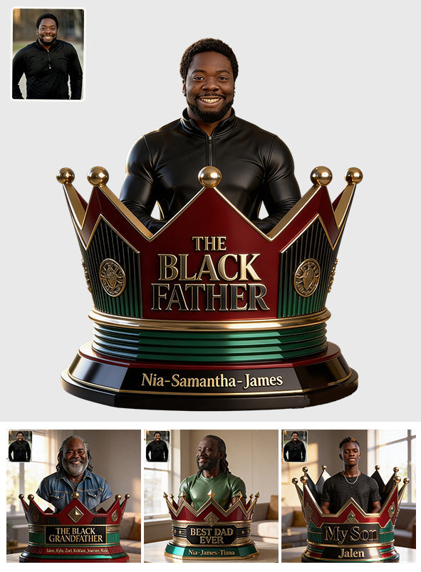Black Father Custom From Photo - Personalized Father Custom Shaped Acrylic Plaque
