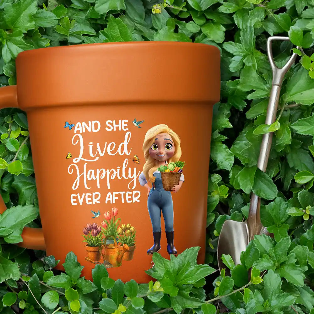 “Just a Girl Who Loves Gardening” Plant Pot Mug with Spoon – Custom Gardener