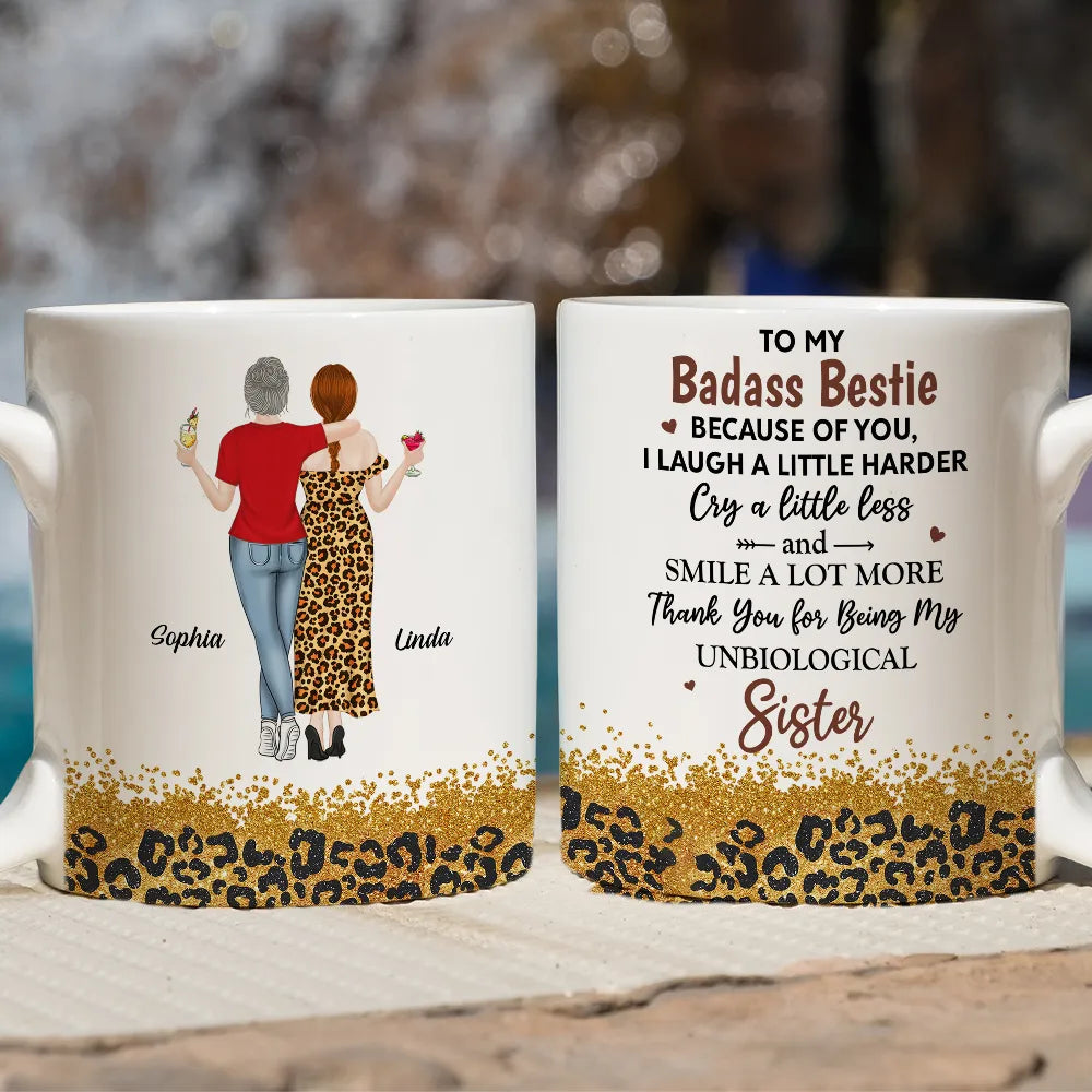 White Ceramic Mug for Best Friends – Heartfelt Unbiological Sister Gift to Share Joy