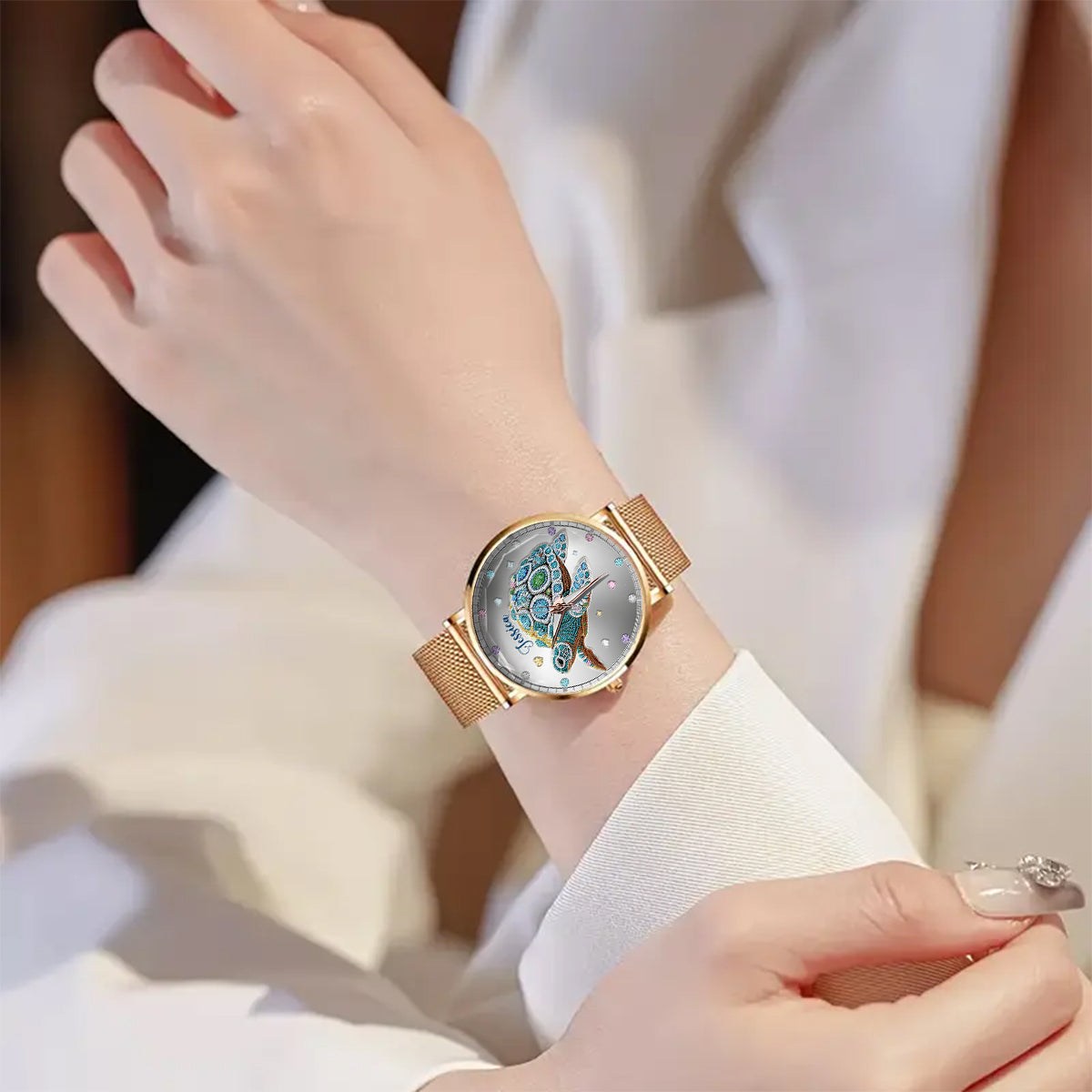 Beautiful Turtle - Personalized Turtle Women Hand Watch