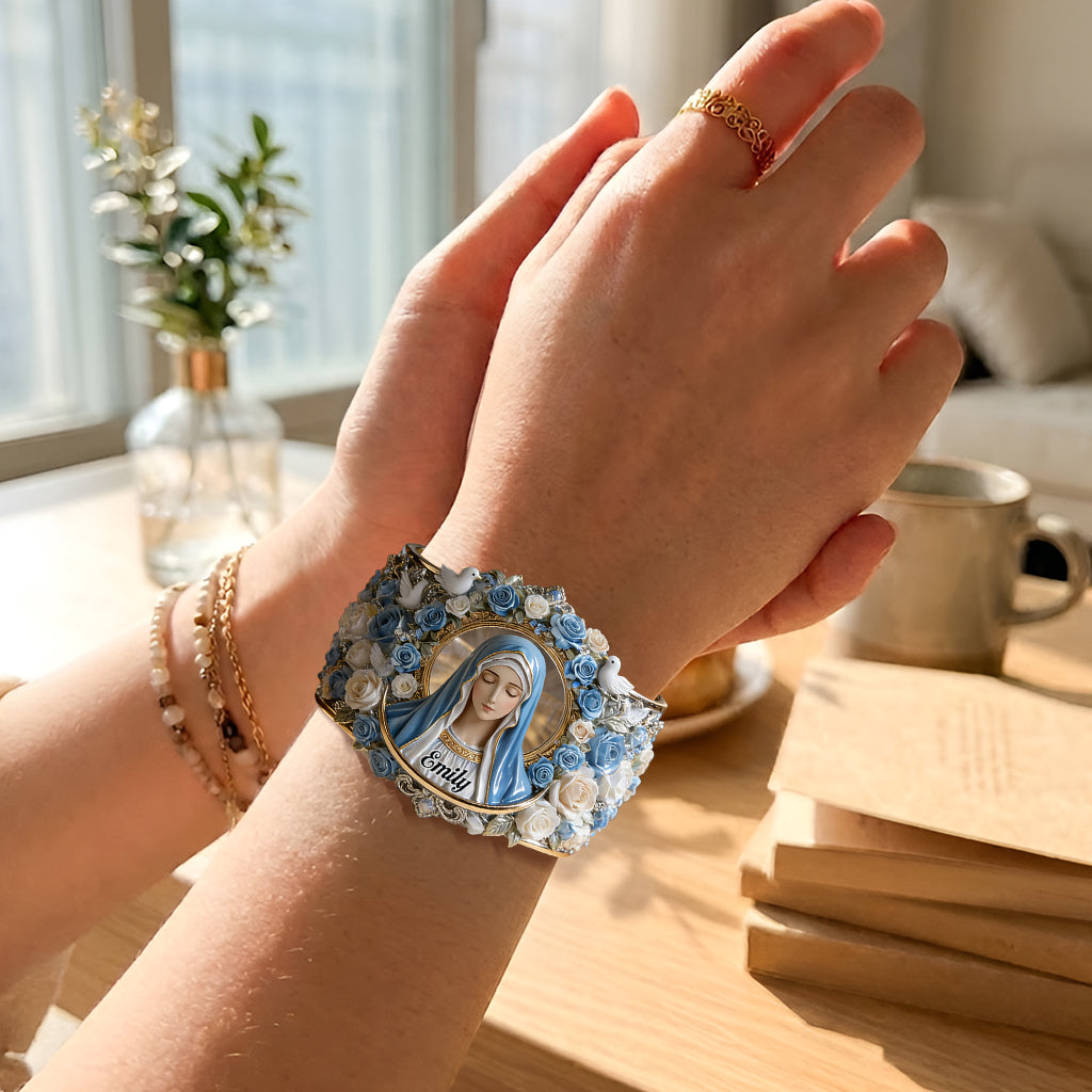 Heavenly Grace - Personalized Christian Shaped Cuff Bracelet