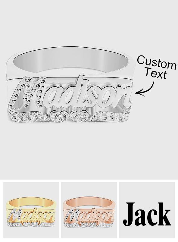 Double Hearts Initial - Personalized Ring