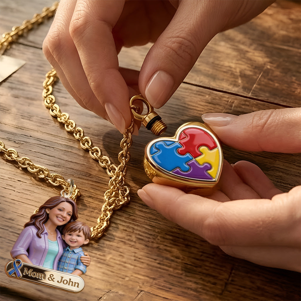 Love Accept Understand - Personalized Autism Awareness Urn Pendant Necklace