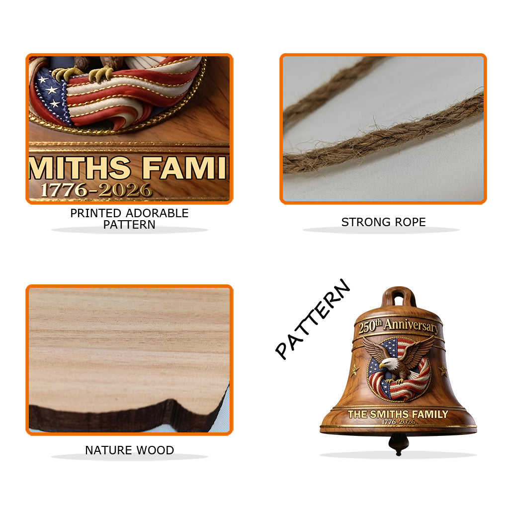 250th Anniversary - Personalize Patriot Shaped Wood Sign With Sash
