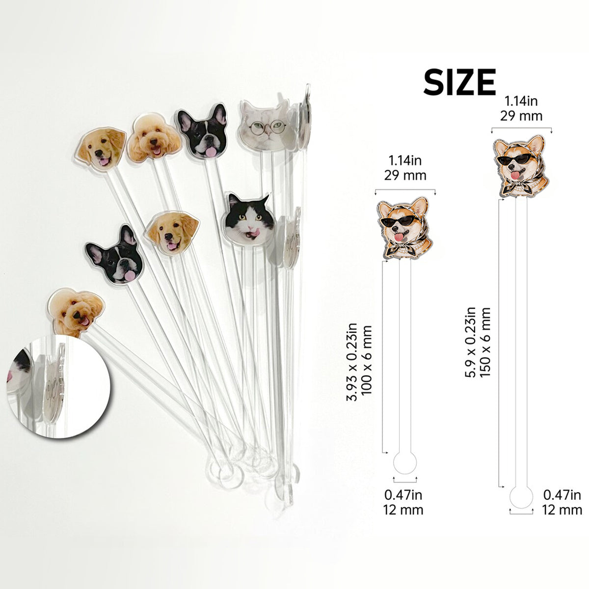 Funny Dog Lovers Gift - Personalized Dog Set Accent Mug with Acrylic Stirrers