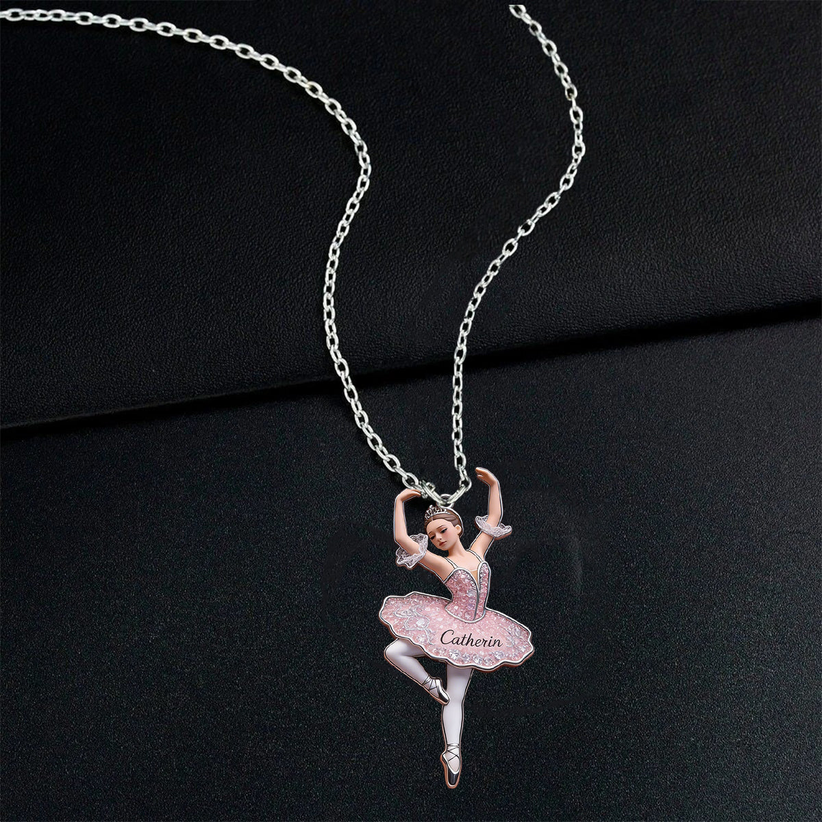 Love Ballet - Personalized Ballet Shaped Metal Pendant Necklace