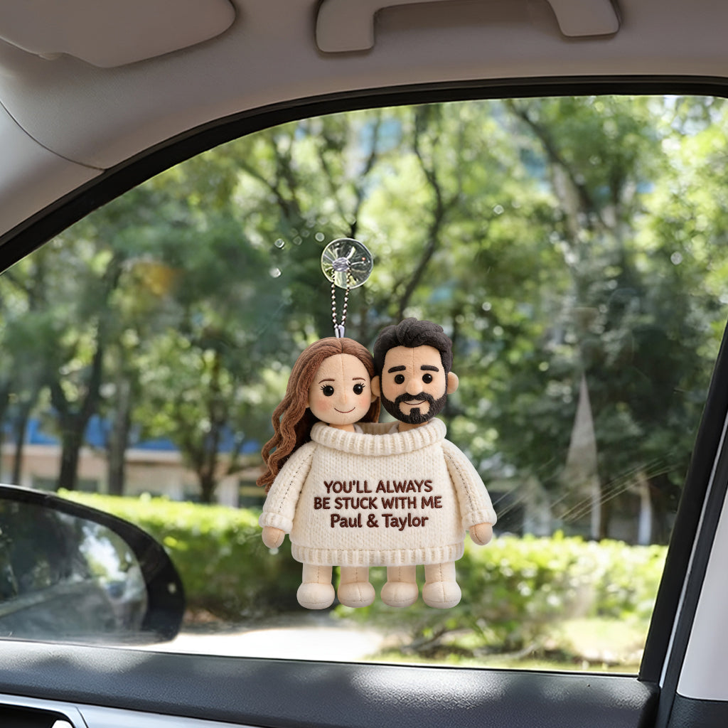 Always Stuck With Me - Personalized Couple Plush Keychain