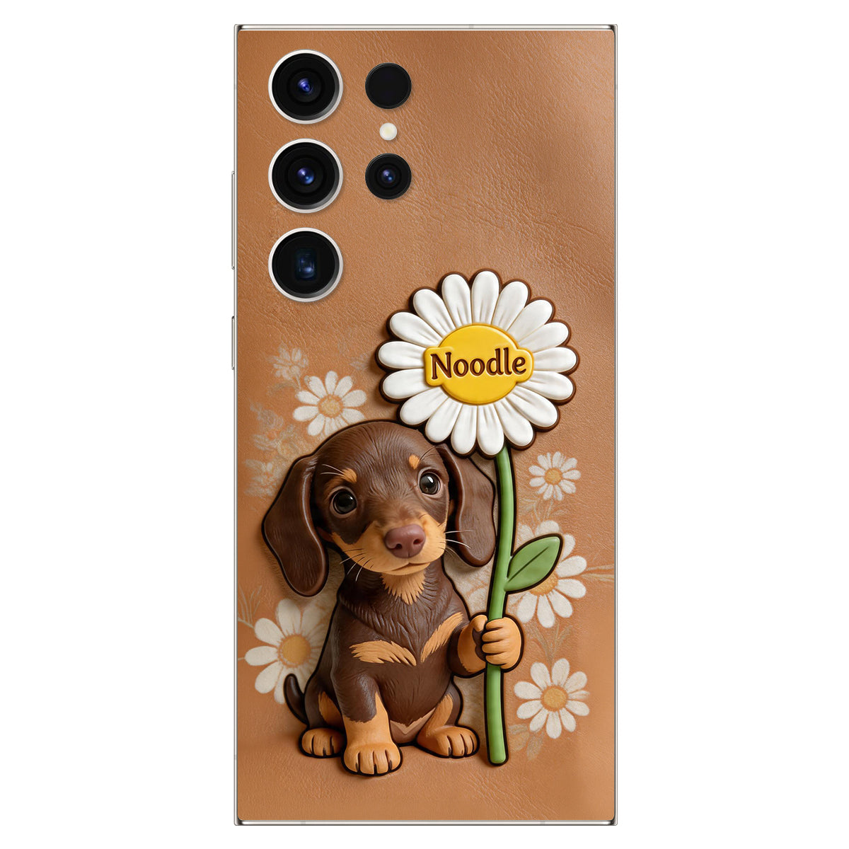 Custom Any Photo - Personalized Dog 3D Embossed Leather Phone Case
