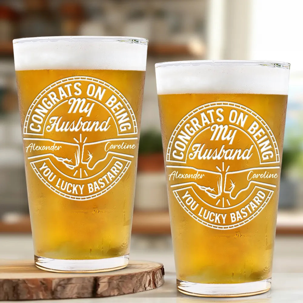 Congrats on Being My Brother – Personalized Beer Glass, Funny Gift for Brothers, Perfect for Celebrating Sibling Bond