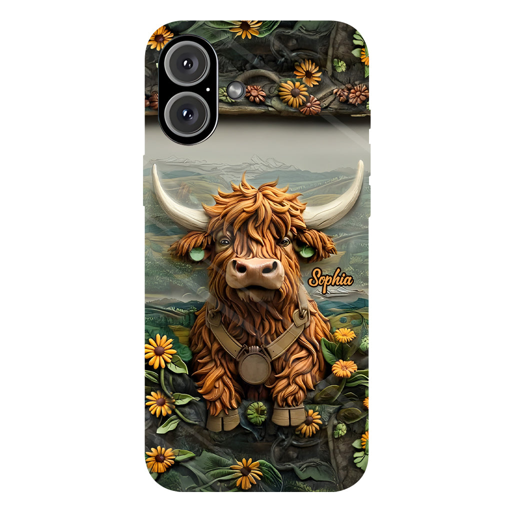 Cute Highland Cow - Personalized Highland Cow Full Print Phone Case