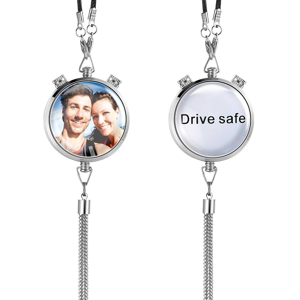 Drive Safe - Personalized Couple Photo Air Freshener Perfume Box Pendant