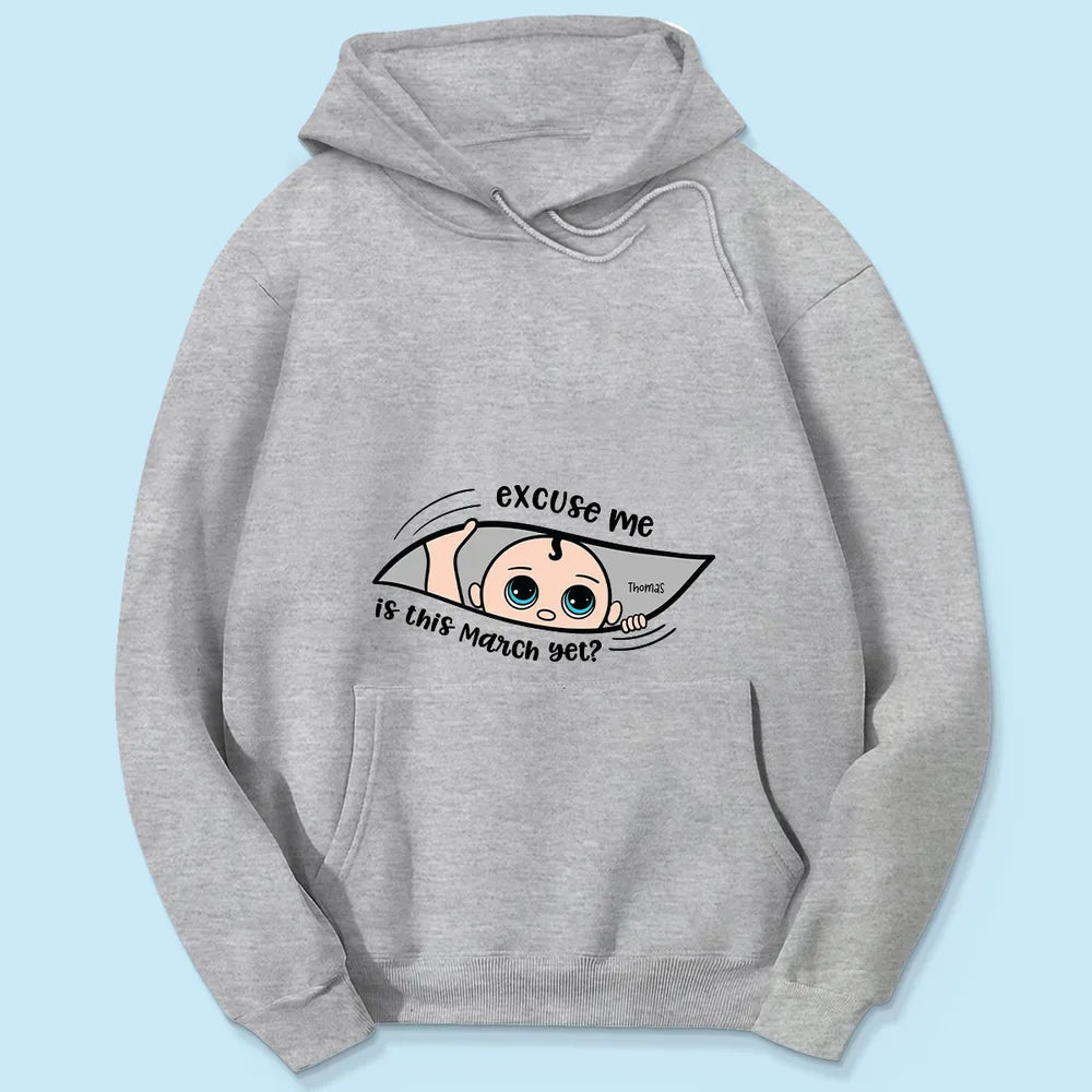 Funny Pregnancy T-Shirt – Customizable “Baby Is Coming” Women’s Tee, Hoodie & Sweatshirt, Perfect Gift for Moms-to-Be