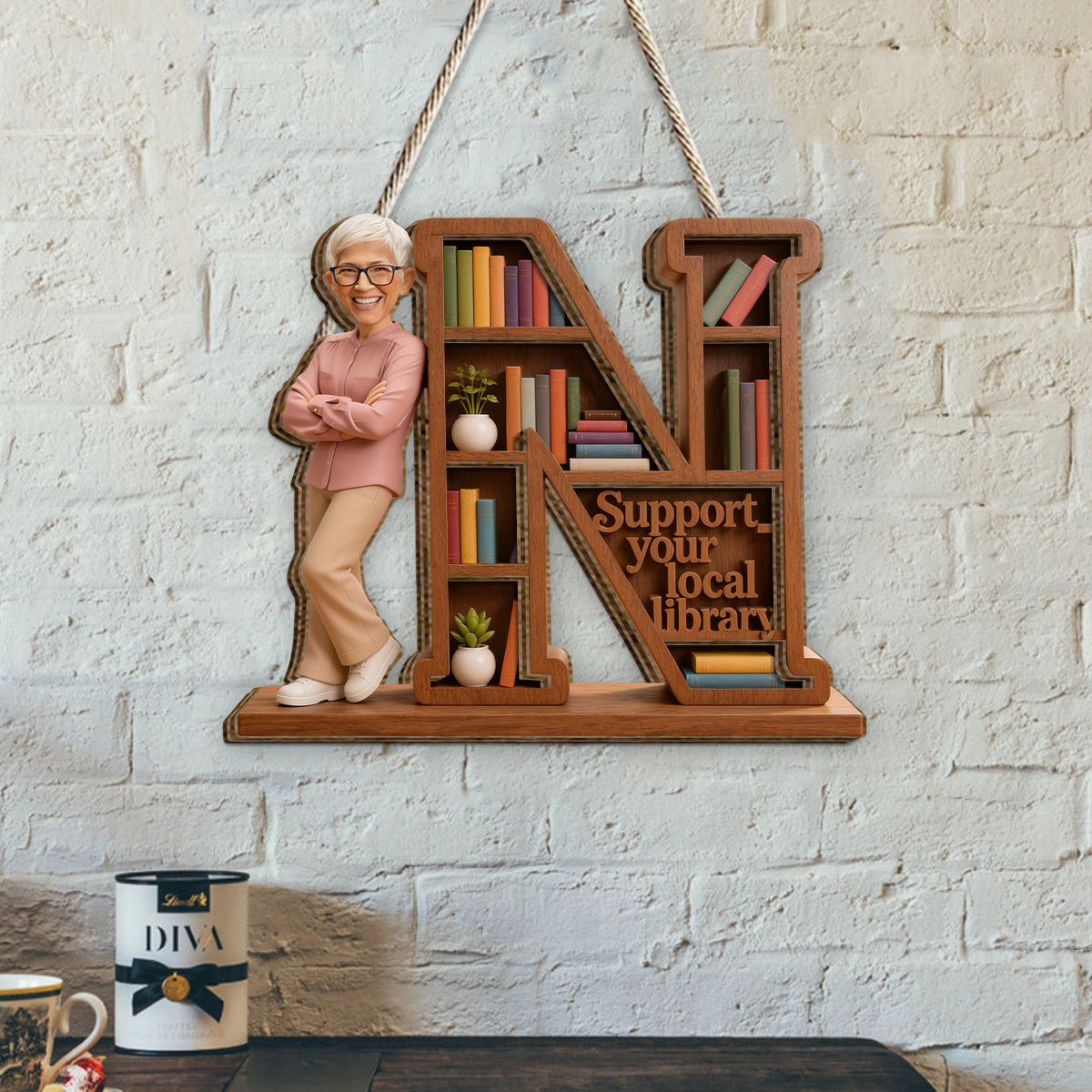 Back To School, Librarian Gift - Personalized Librarian 2 Layered Wood Sign / Wood Plaque