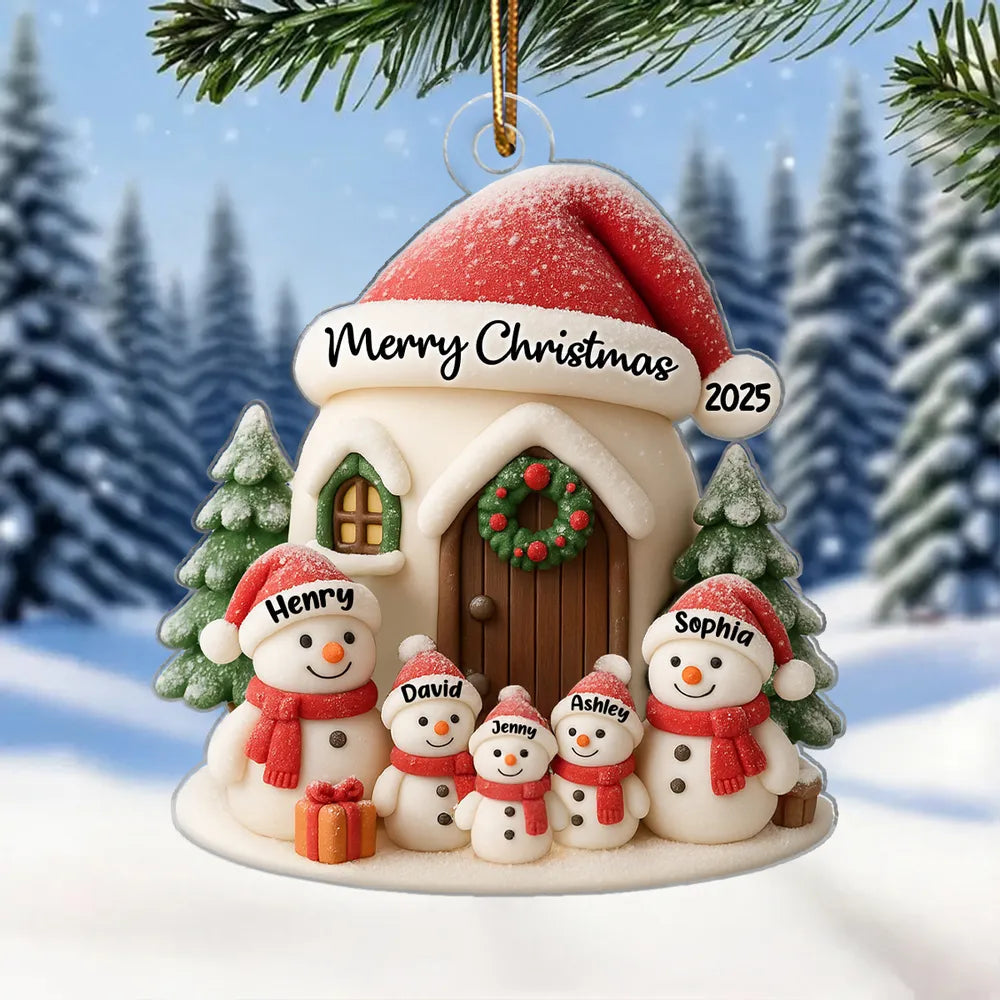 Festive Snowman Family Acrylic Ornament for Personalized Holiday Decoration, Warm Christmas Spirit, Ideal Gift for Loved Ones
