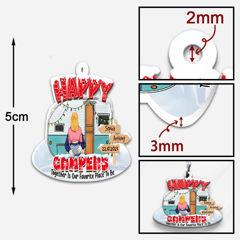 Happy Campers - Camping gift for husband, wife, boyfriend, girlfriend - Personalized Keychain