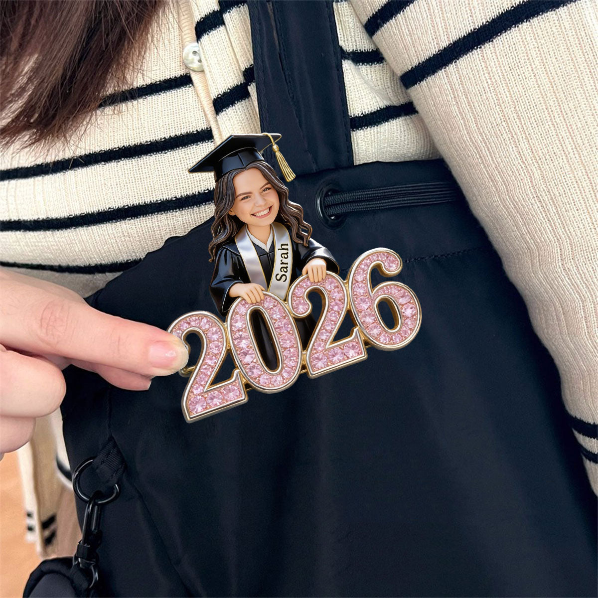 Custom Any Photo Happy Graduation Gift - Personalized Graduation Pin
