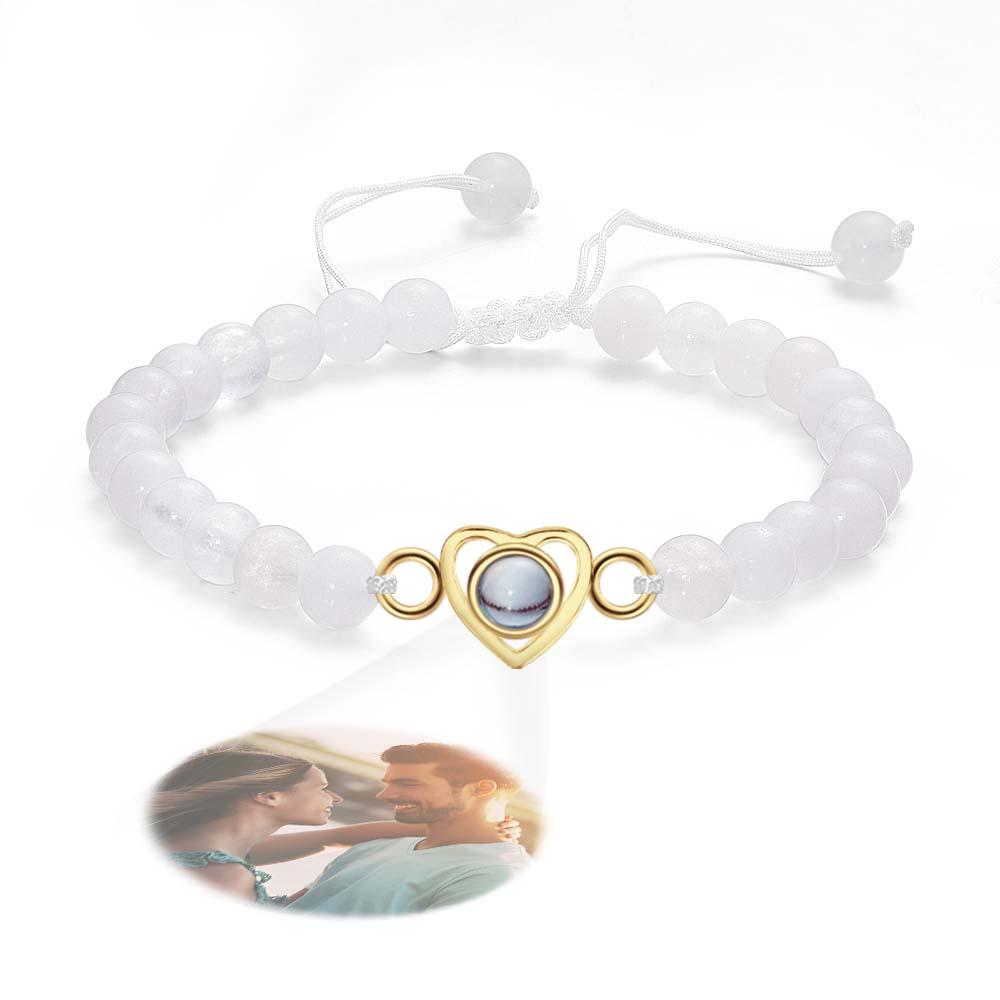 I Love You - Personalized Couple Photo Projection Beads Heart-Shaped Bracelet