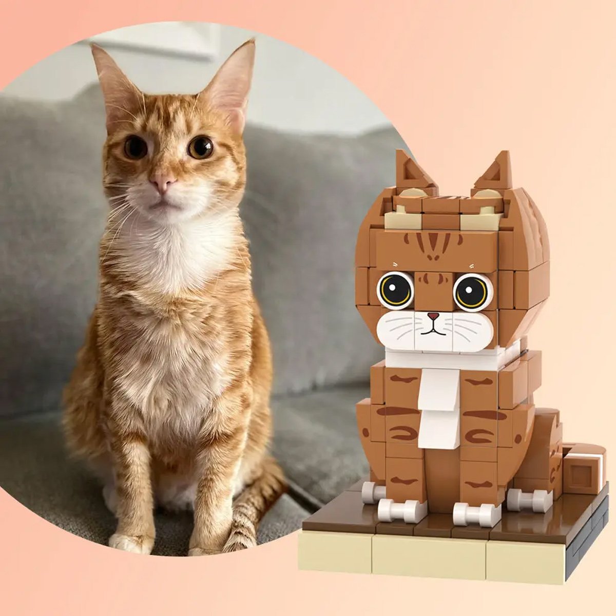 Dog Cat Lovers - Personalized Dog Cat Photos Brick Figures