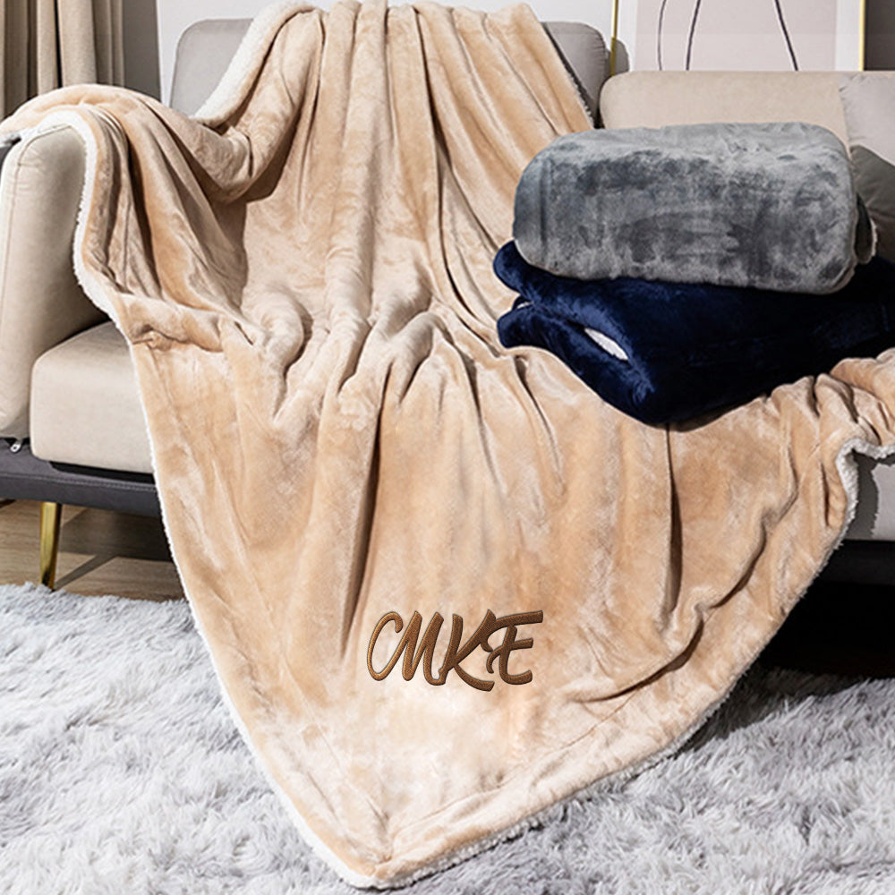 Embroidered Name - Personalized Embroidered Plush Throw Blanket