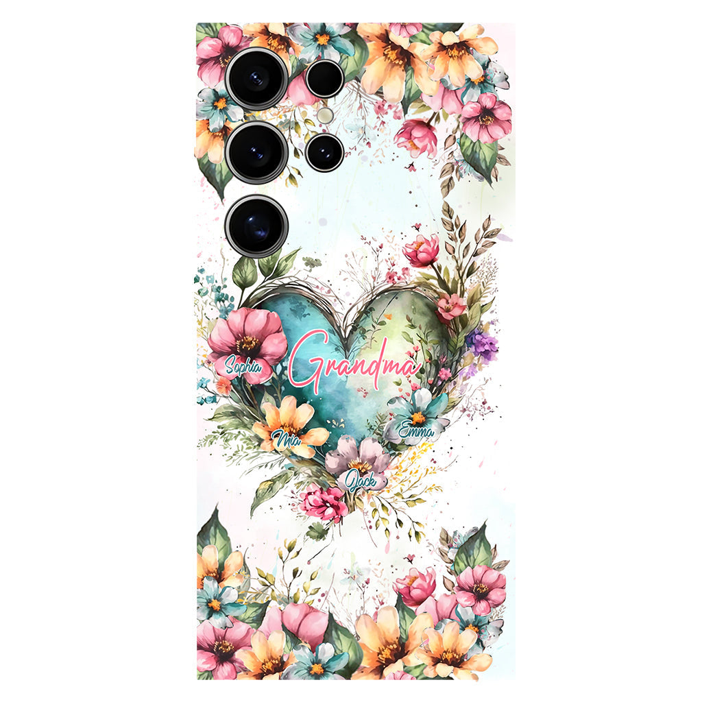 Grandma's Mom's Flowers - Personalized Grandma Full Print Phone Case