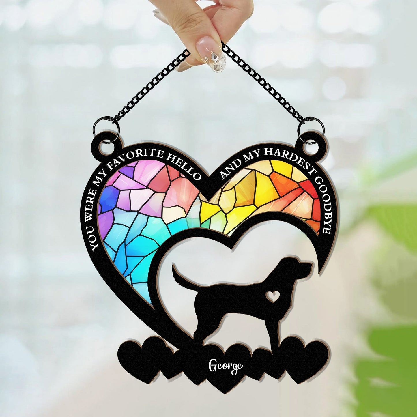 You Were My Favorite Hello – Dog Memorial Wood and Acrylic Layered Ornament