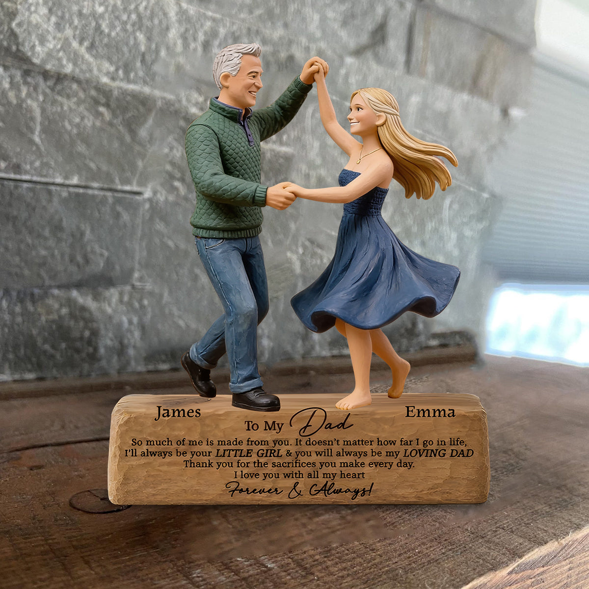 I Love You With All My Heart - Personalized Father Custom Shaped Wood Plaque
