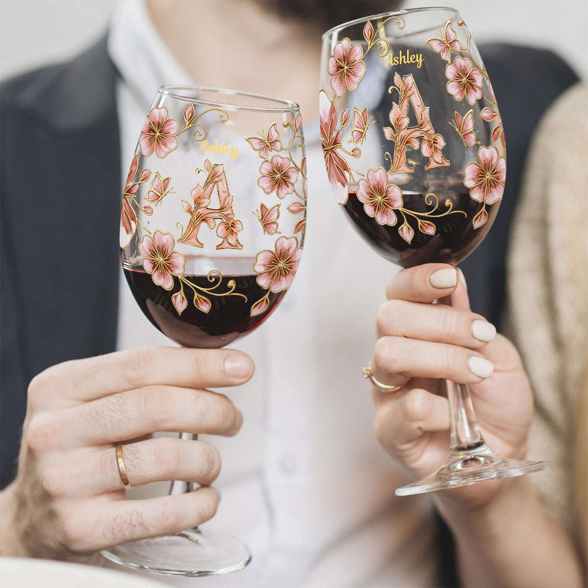 Custom Initial For Wine Lovers - Personalized Wine Wine Glass With Long Stem