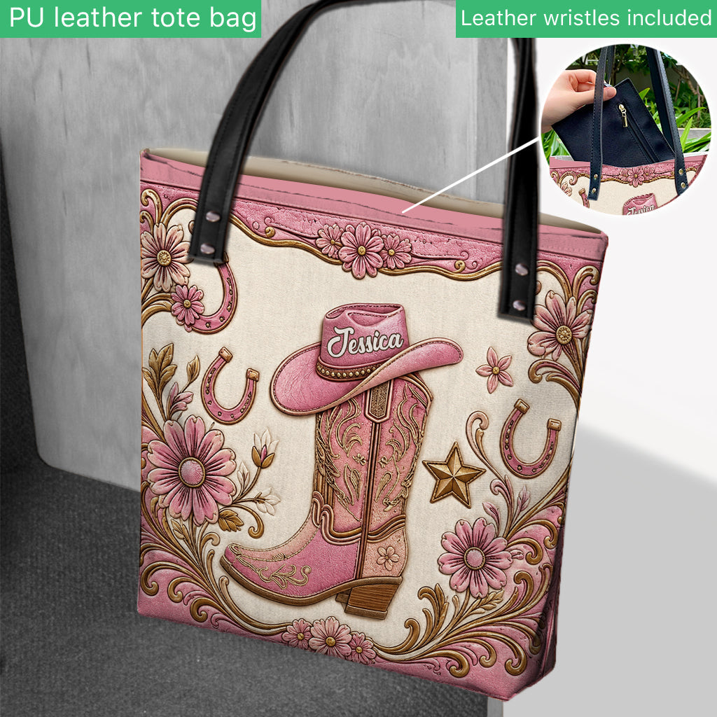 Boots & Hat - Personalized Cowgirl Tote Bag
