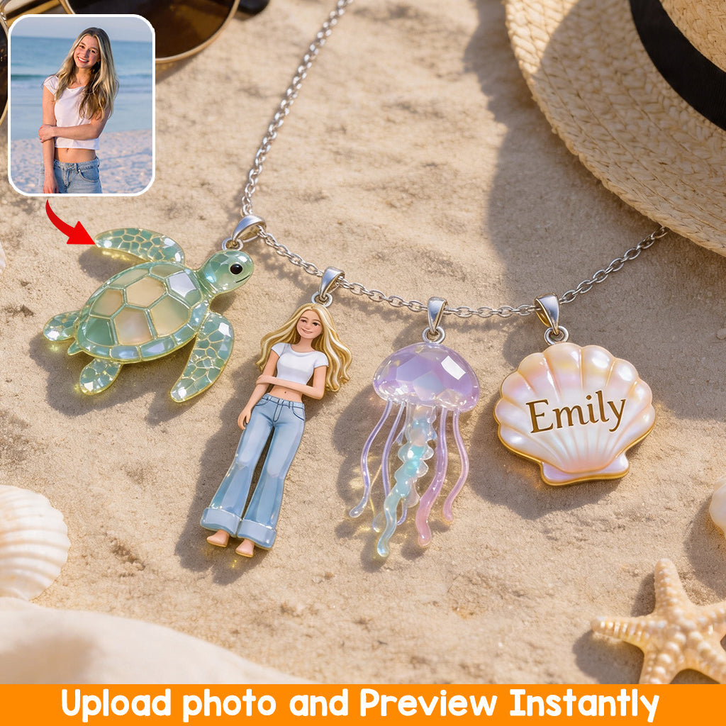 Custom Any Photo - Personalized Sea Lover Metal Necklaces With Pendants