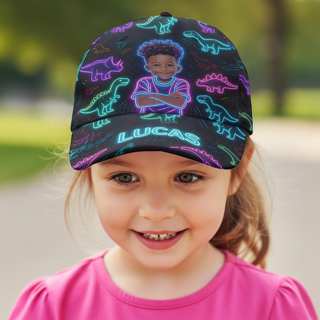 Dinosaur Pattern Custom From Photo - Personalized Kid Classic Cap