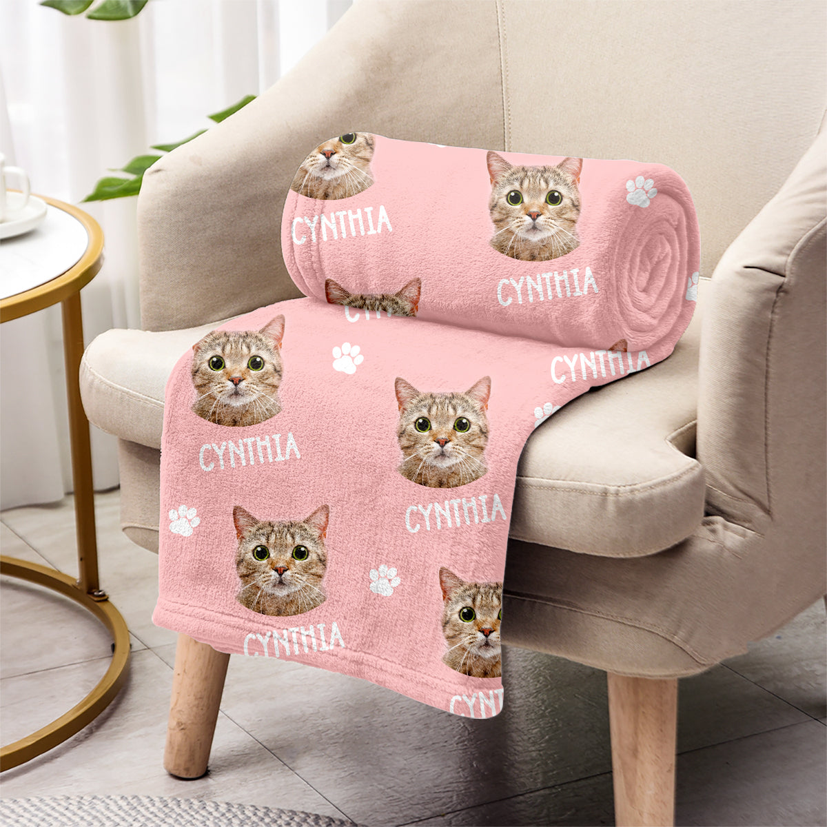 Custom Cat Face - Personalized Cat Blanket