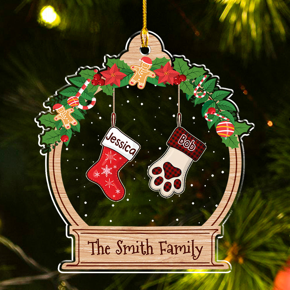 Family Stockings Acrylic Ornament, Christmas Tree Decoration, Heartwarming Gift