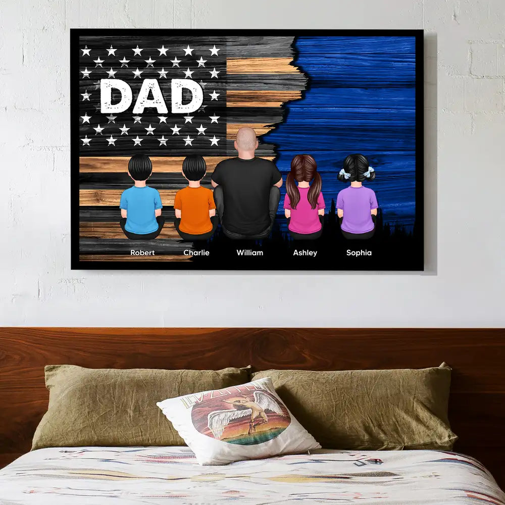 To Dad with Love – Custom Poster with Kids’ Names – Thoughtful Father’s Day Gift from the Family