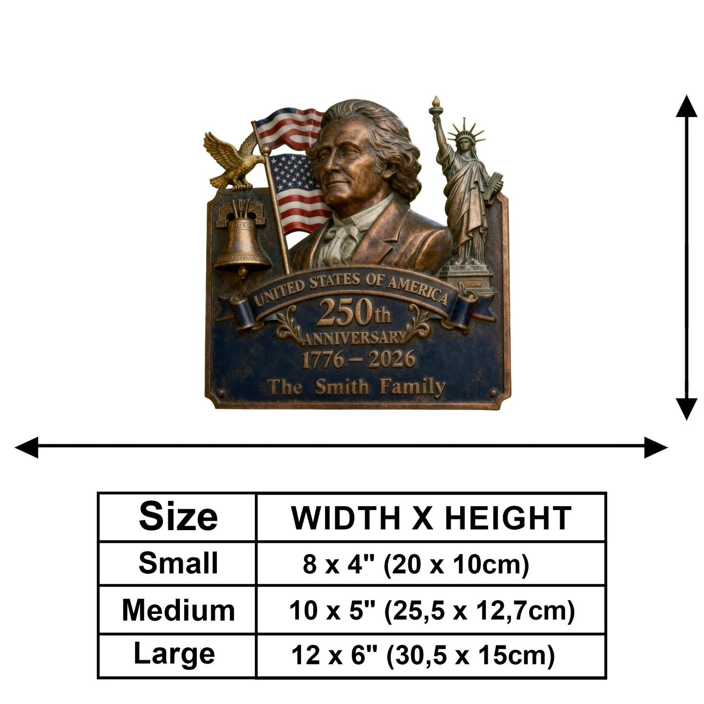 Happy Anniversary - Personalized Patriot Wooden Wall Mount Sign