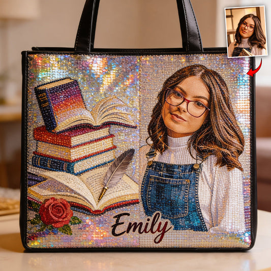 Custom Any Photo Love Books - Personalized Book Tote Bag