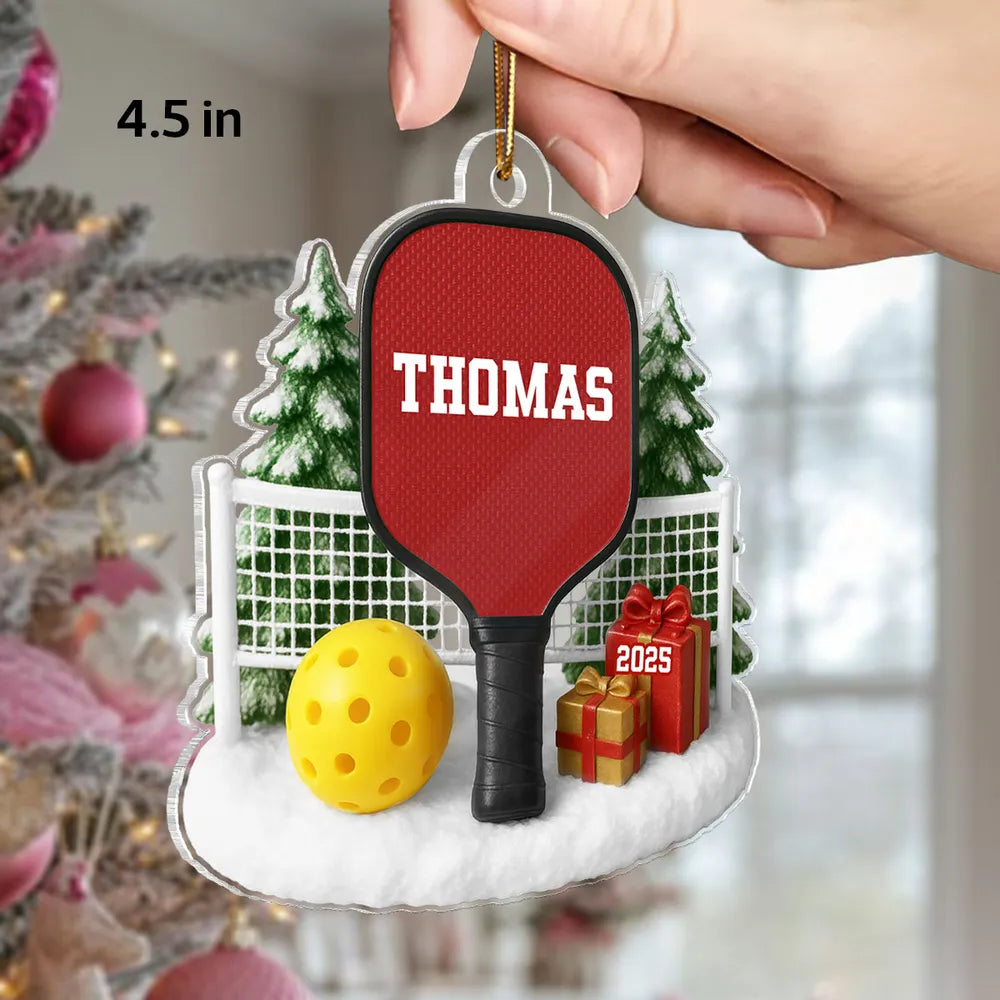 Acrylic Ornament with Pickleball Paddle Design | Clear Printing & Premium Texture, Perfect Gift for Sports Lovers