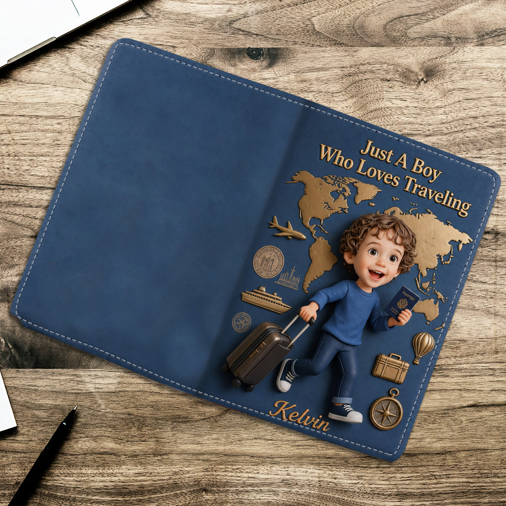 Just A Girl Boy Who Loves Traveling - Personalized Travelling Passport Holder & Luggage Tag Set