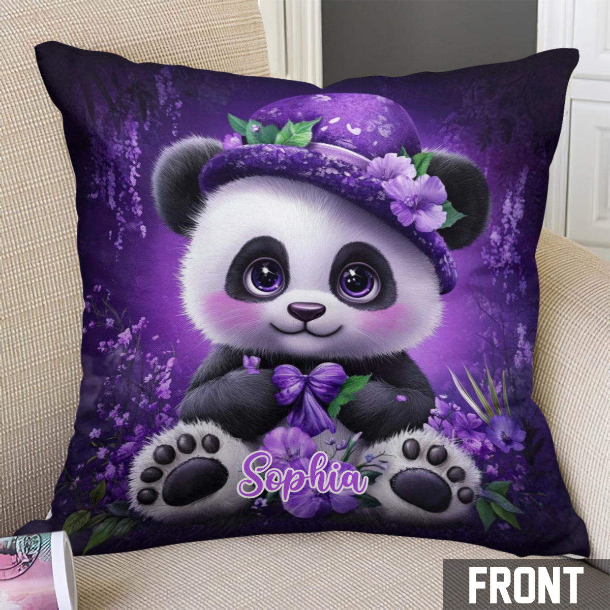 Cute Panda - Personalized Panda Lover Throw Pillow